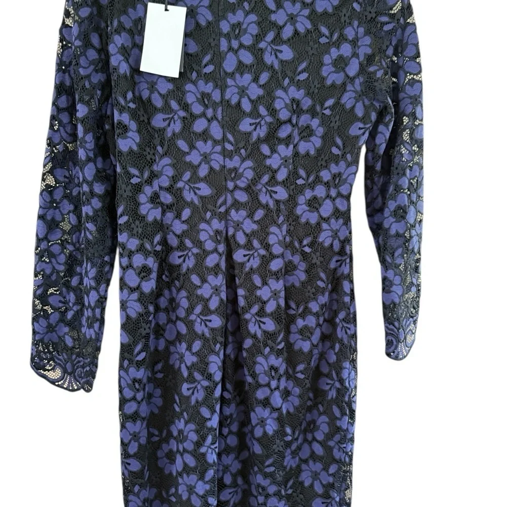 DKNY Blue Long Sleeve Sheath Dress